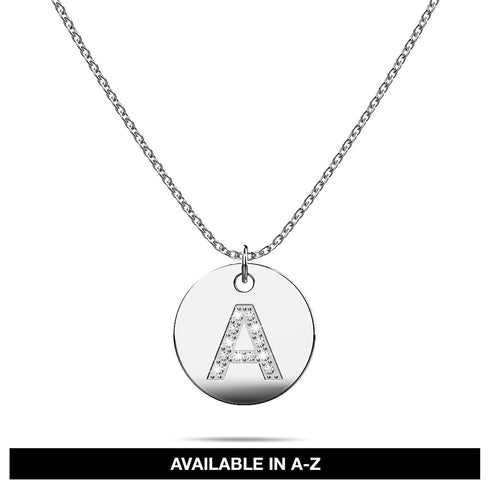 Initials Fabulous Alphabet Letter Necklace White Gold Layered Steel Jewellery